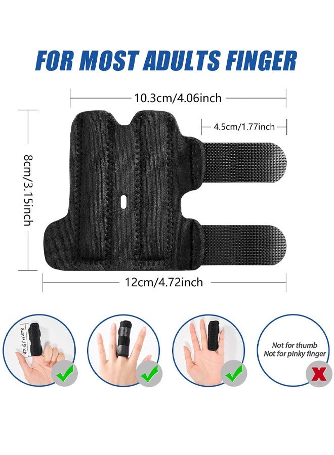 2 قطعة جبيرة إصبع - جبيرة إصبع مُحسّنة مدمجة في 2 شريط ألومنيوم لدعم جبائر الأصابع لشلل الإصبع المكسور وتخفيف آلام التهاب المفاصل - Image 2